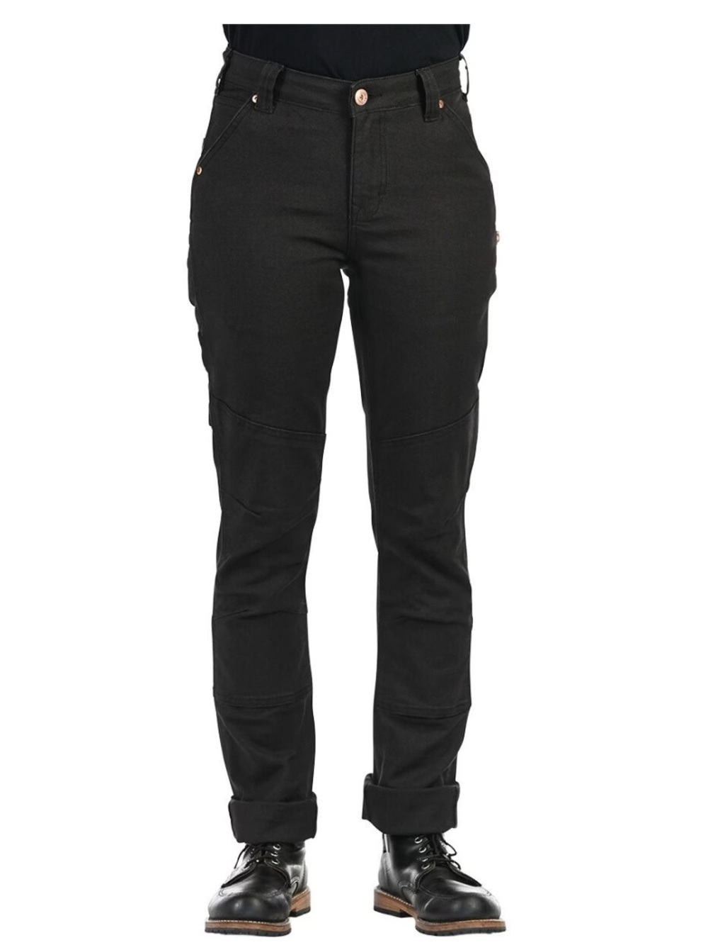 Dovetail Workwear GO TO Stretch Black Canvas Straight Leg Pants Size 14